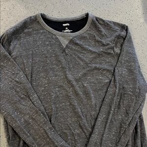Sonoma Men's Long-Sleeve Heathered Charcoal Crew Shirt